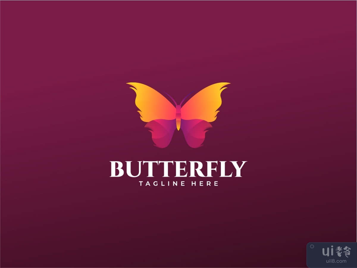 蝴蝶渐变标志创辉设计模板(Butterfly Gradient Logo Colorfull Design Template)插图2