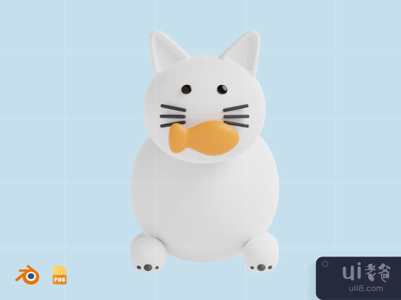 Cat - Cute 3D Animal (front)
