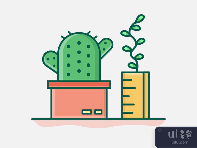 Big Cactus and Plant