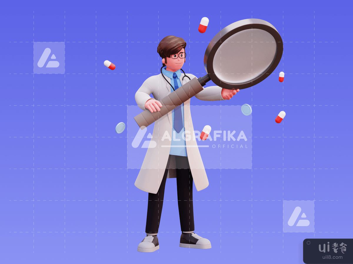  3D Character Male Doctor Illustration