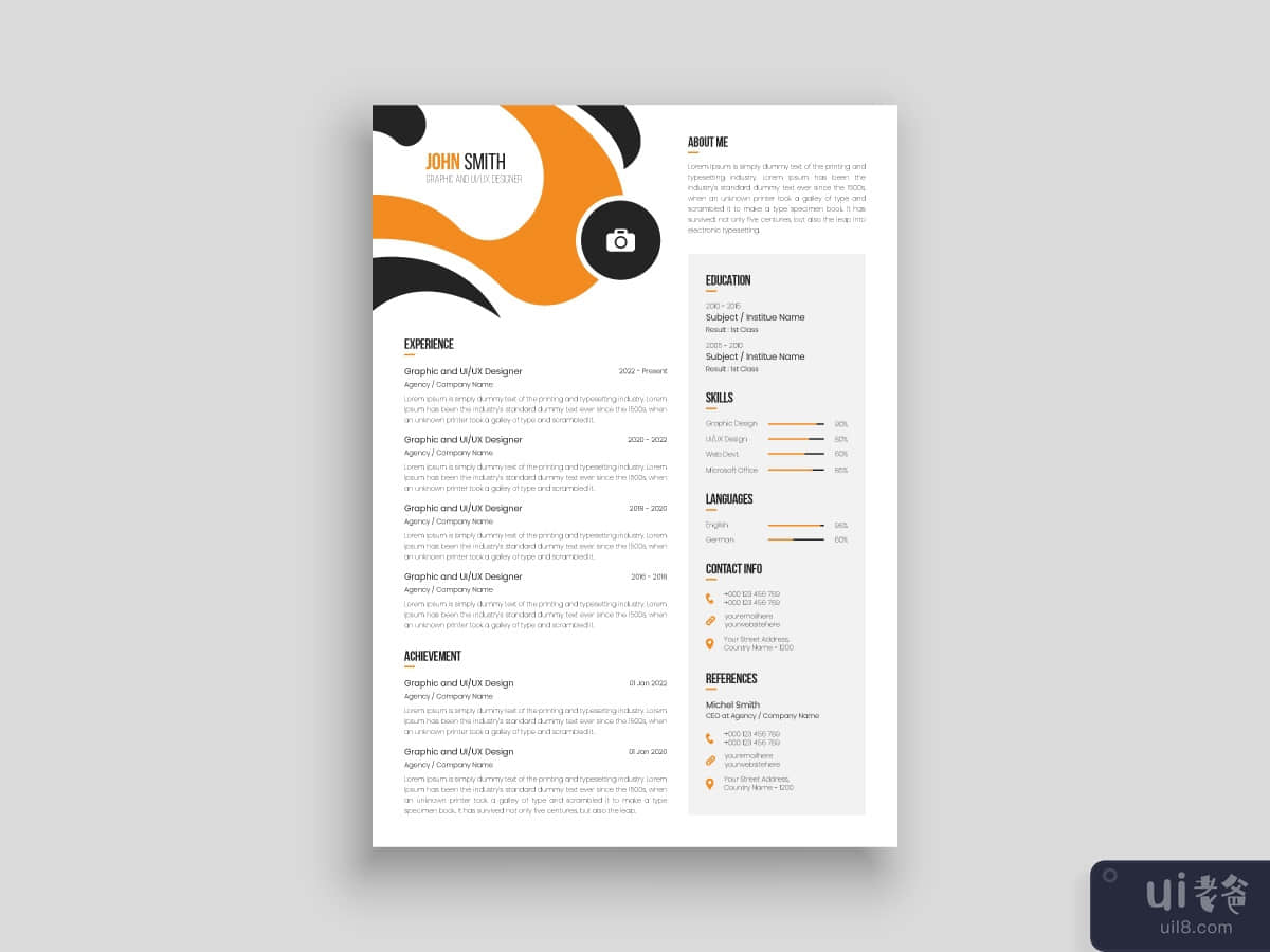 Corporate Creative Clean CV Resume Design Template