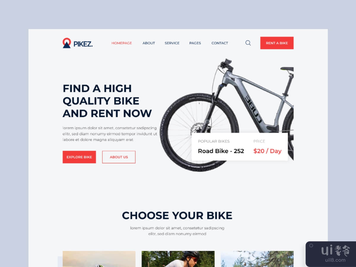自行车租赁网站设计(Bike Rental Website Design)插图2