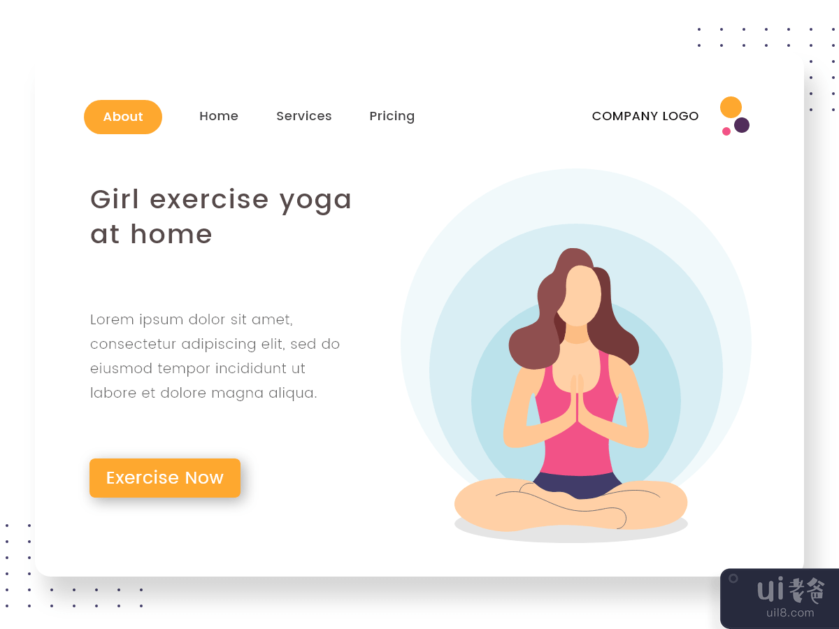 A girl exercise yoga at home vector illustration