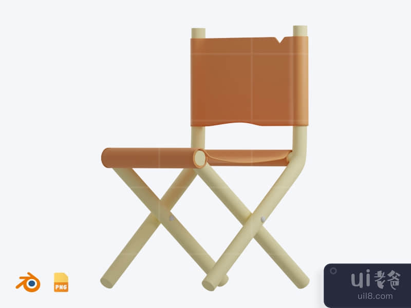 Camping Chair - 3D Camping Illustration Pack (front)