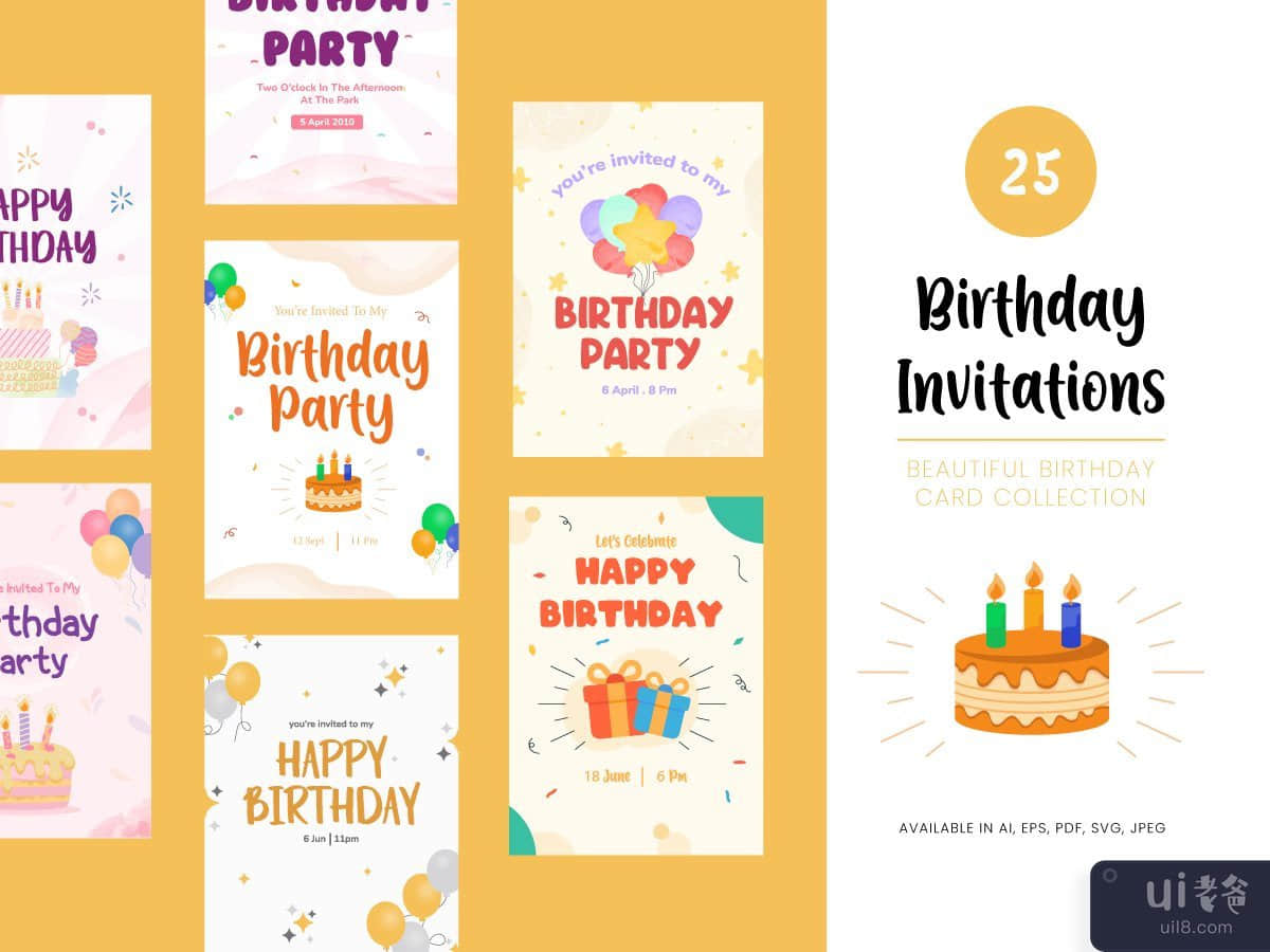 25 Birthday Invitation Templates