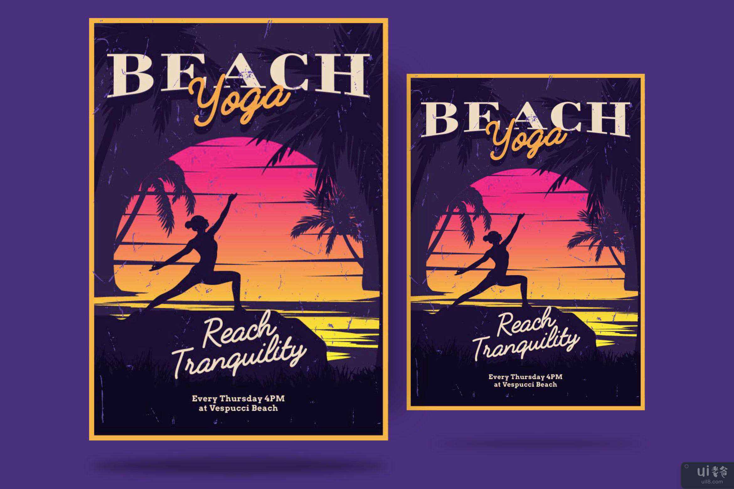 海滩瑜伽传单(Beach Yoga Flyer)插图2