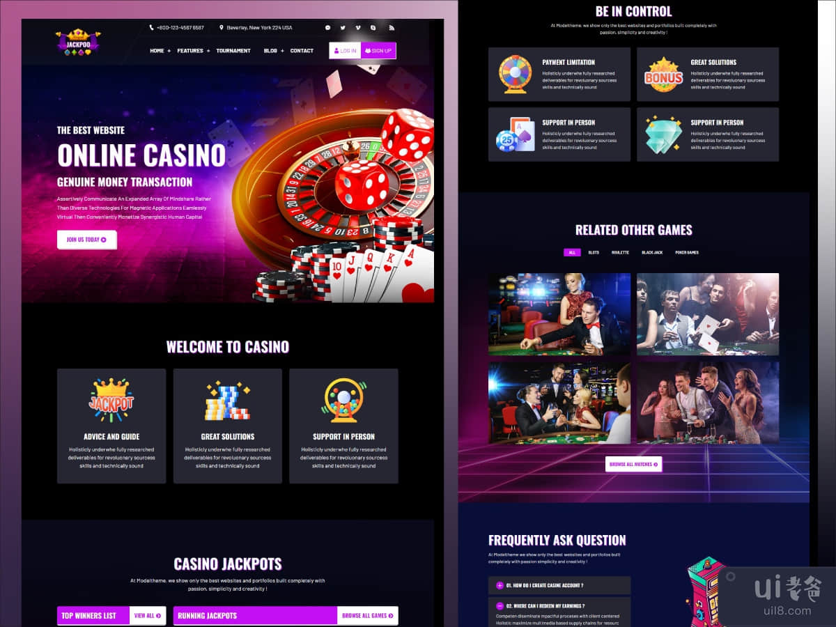 Casino and Gambling HTML Template