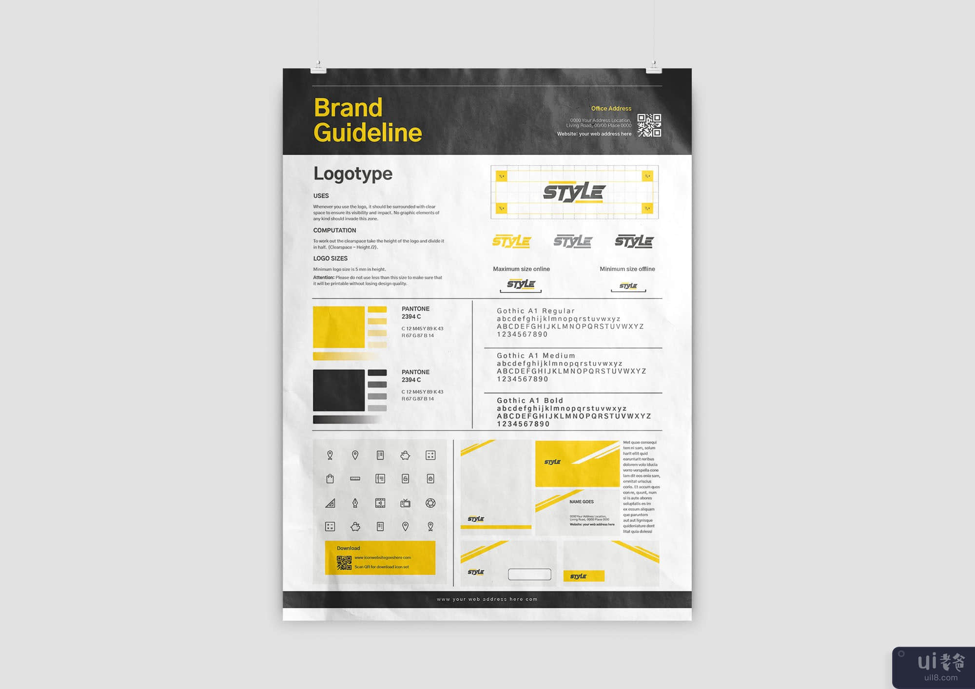 A3 品牌指南海报 Din A3 品牌指南海报(A3 Brand Guideline poster Din A3 Brand Guideline poster)插图2