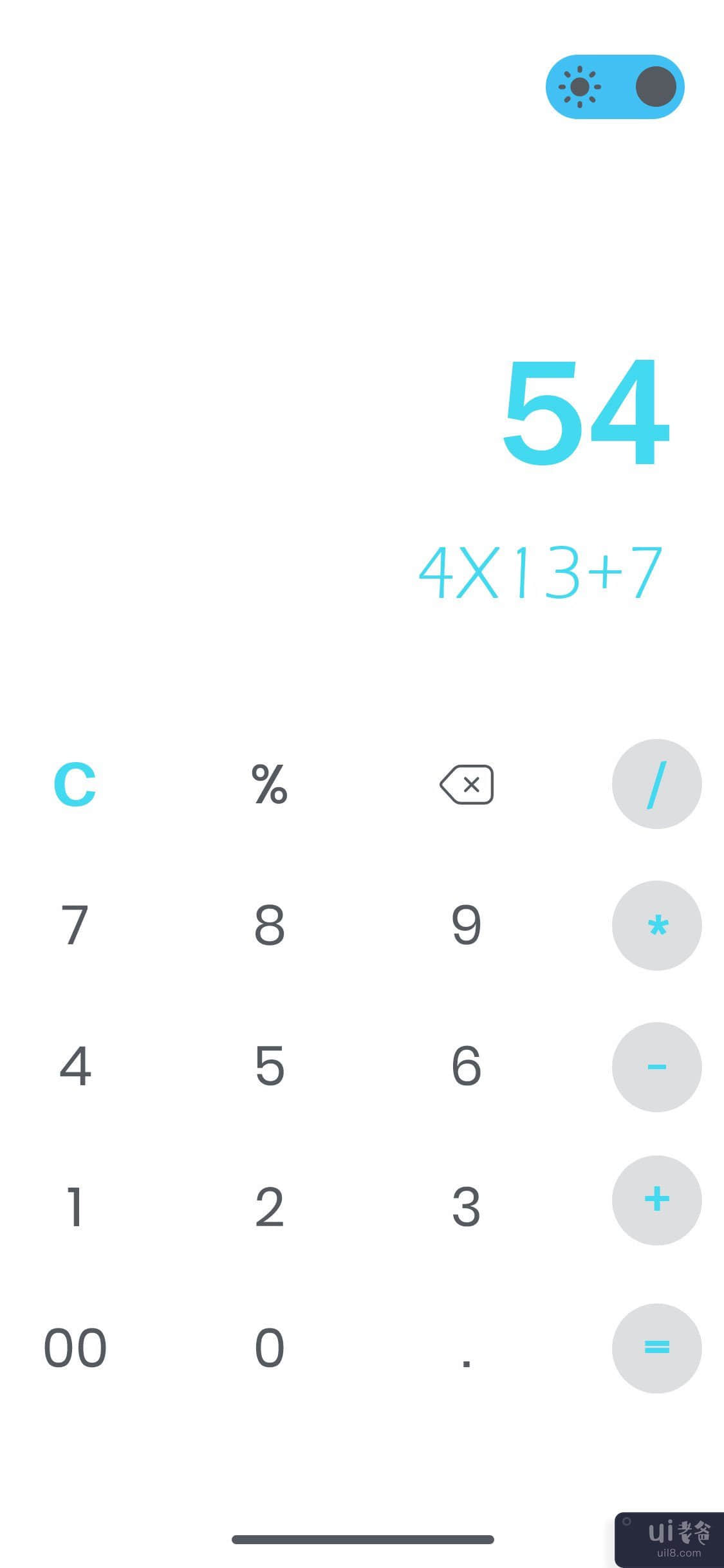 具有深色和浅色模式的计算器 UI(Calculator Ui With Dark & Light Mode)插图3