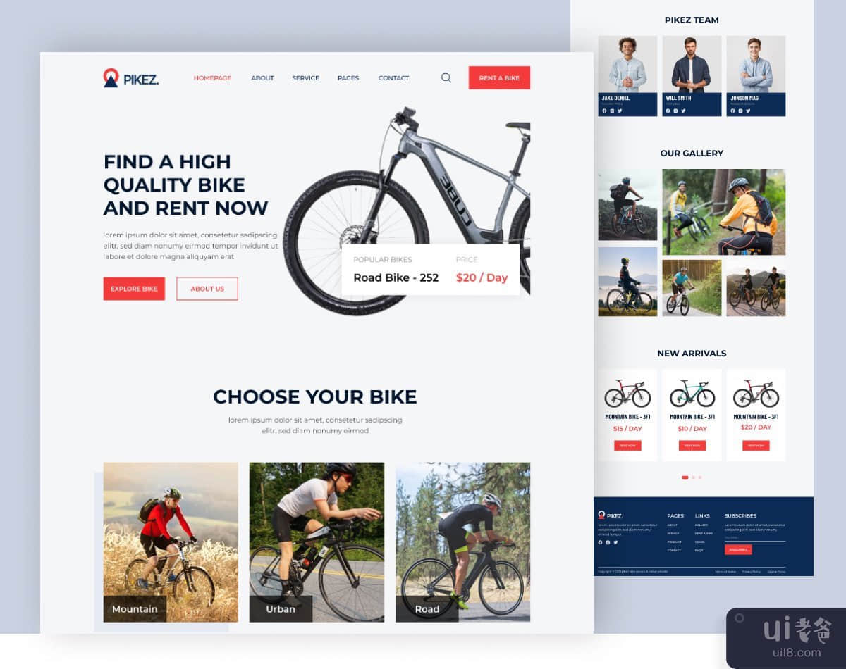 自行车租赁网站设计(Bike Rental Website Design)插图4