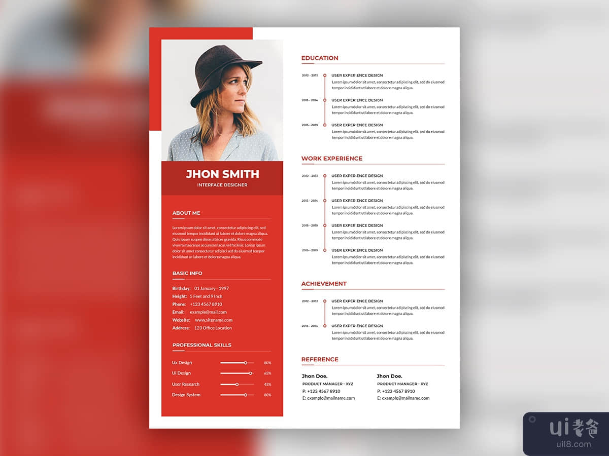 Clean professional resume cv template design