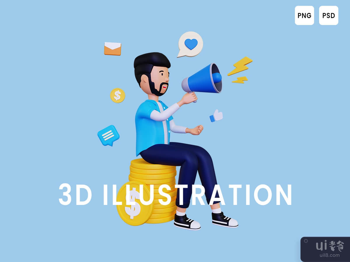 Business marketing 3D Illustration