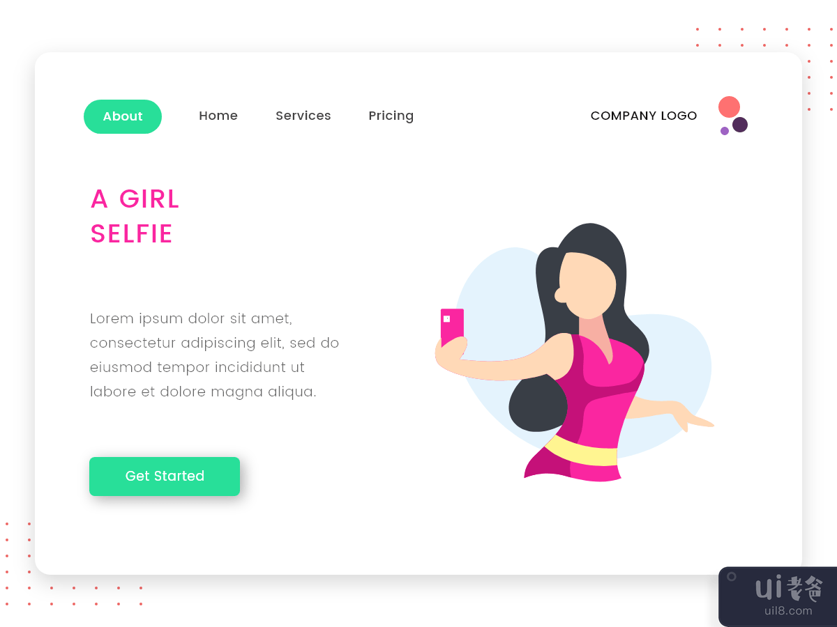  A girl selfie vector illustration