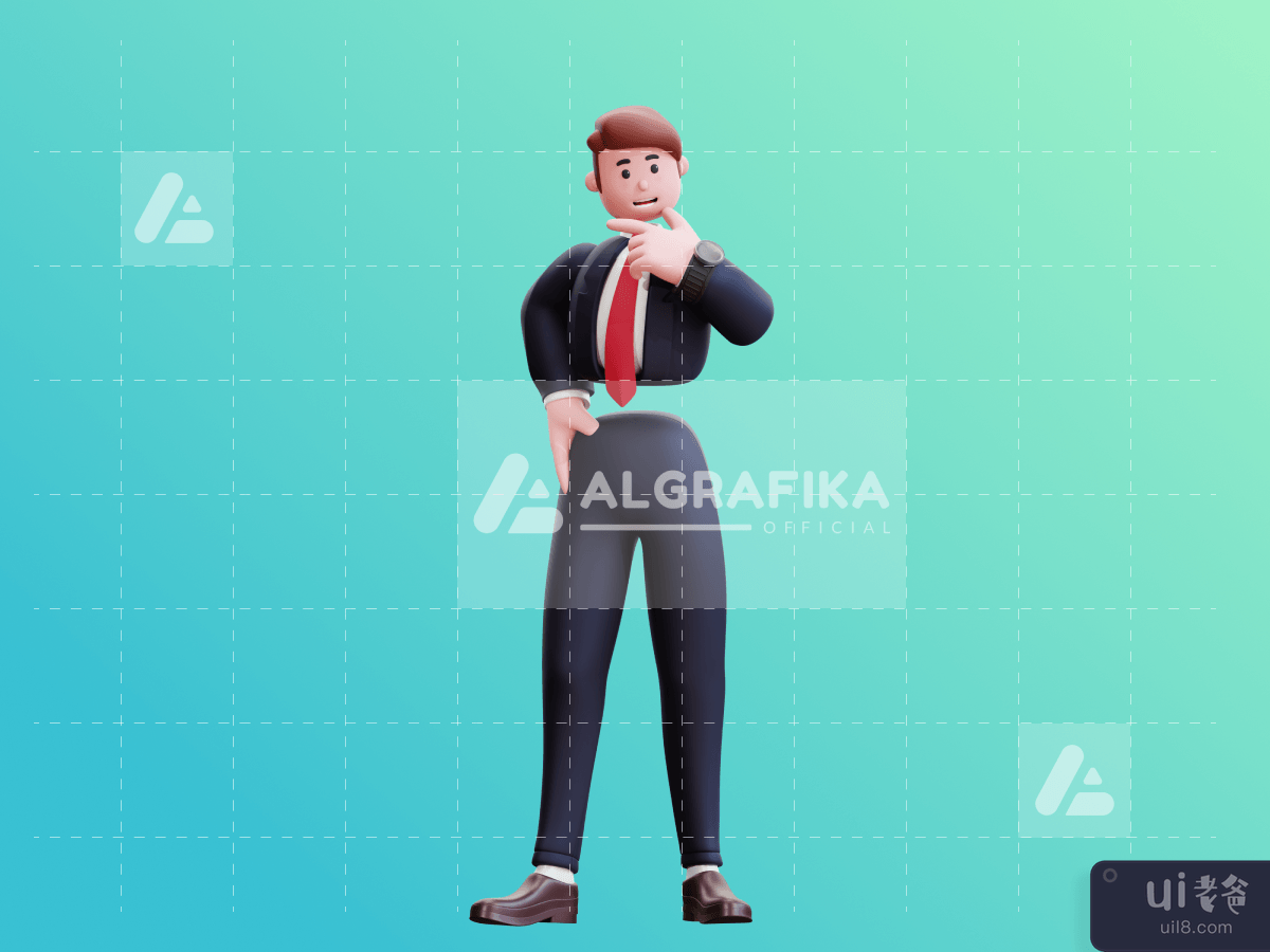 3d businessman character illustration