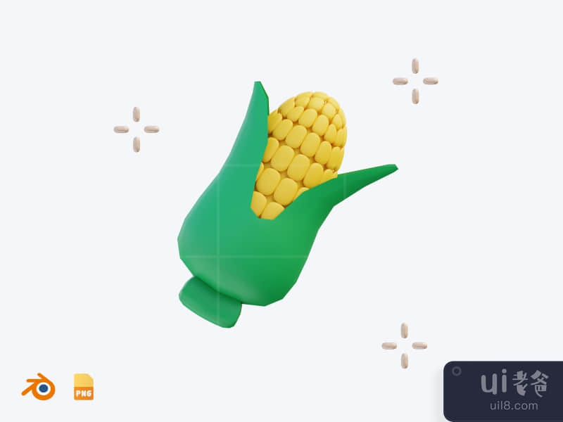 Corn - 3D Autumn Illustration Pack (front)