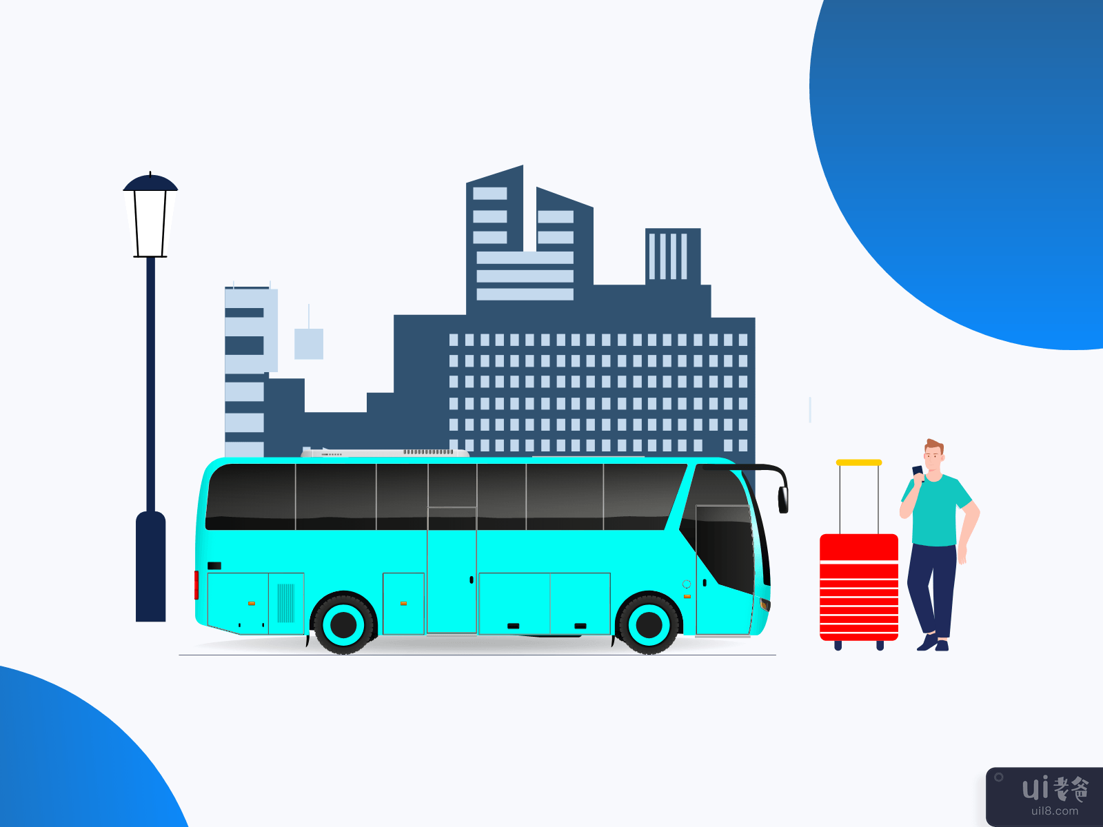 巴士乘车预订插图(Bus Ride Booking Illustrations)插图2