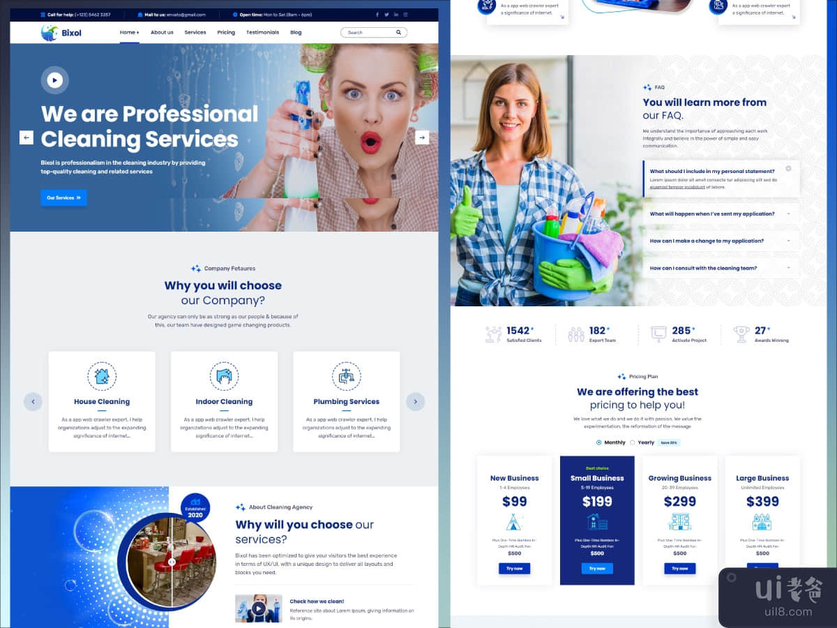 Bixol - Cleaning Services web template