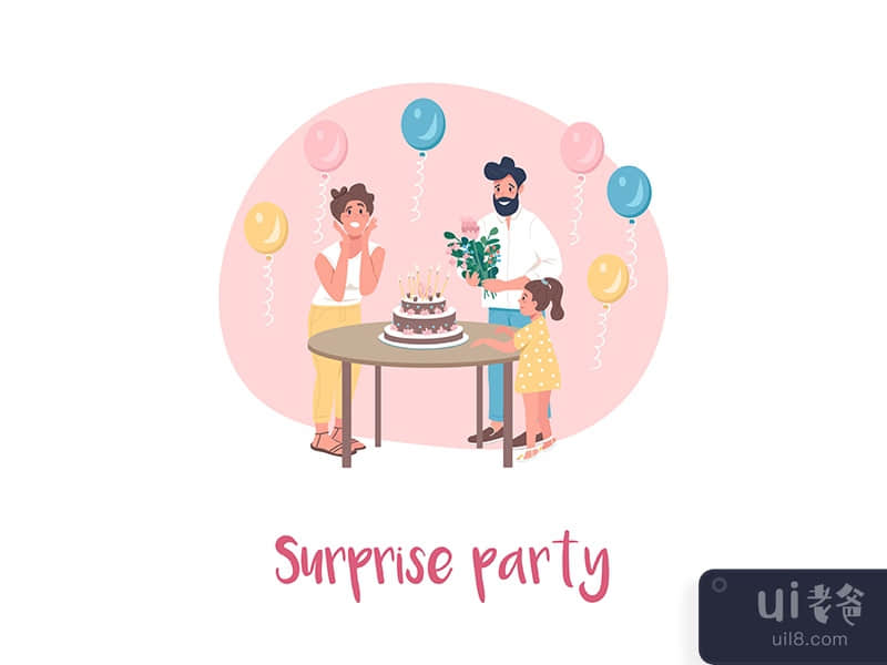 Birthday celebration 2D vector web banner, poster