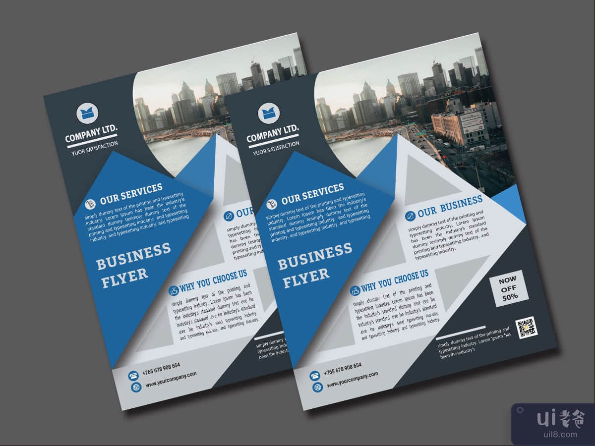 Blue Stylish Business Flyer Template