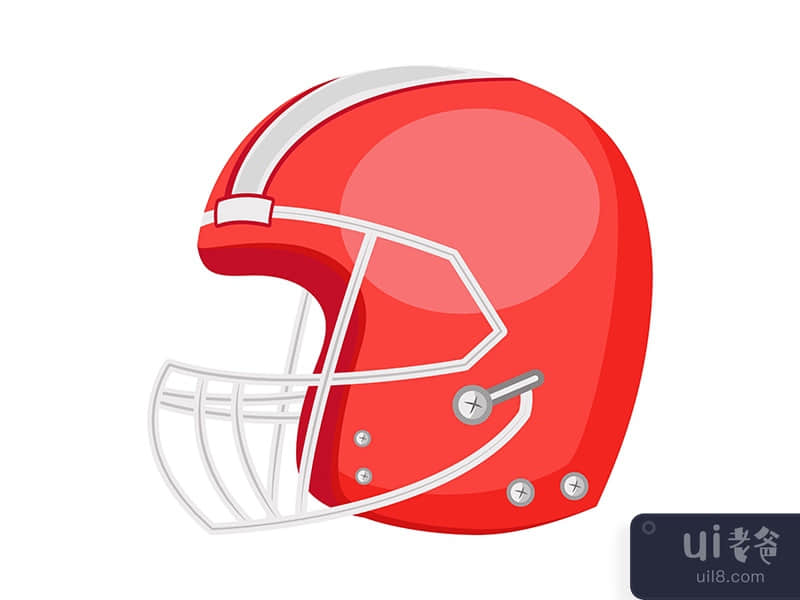 American football helmet semi flat color vector object