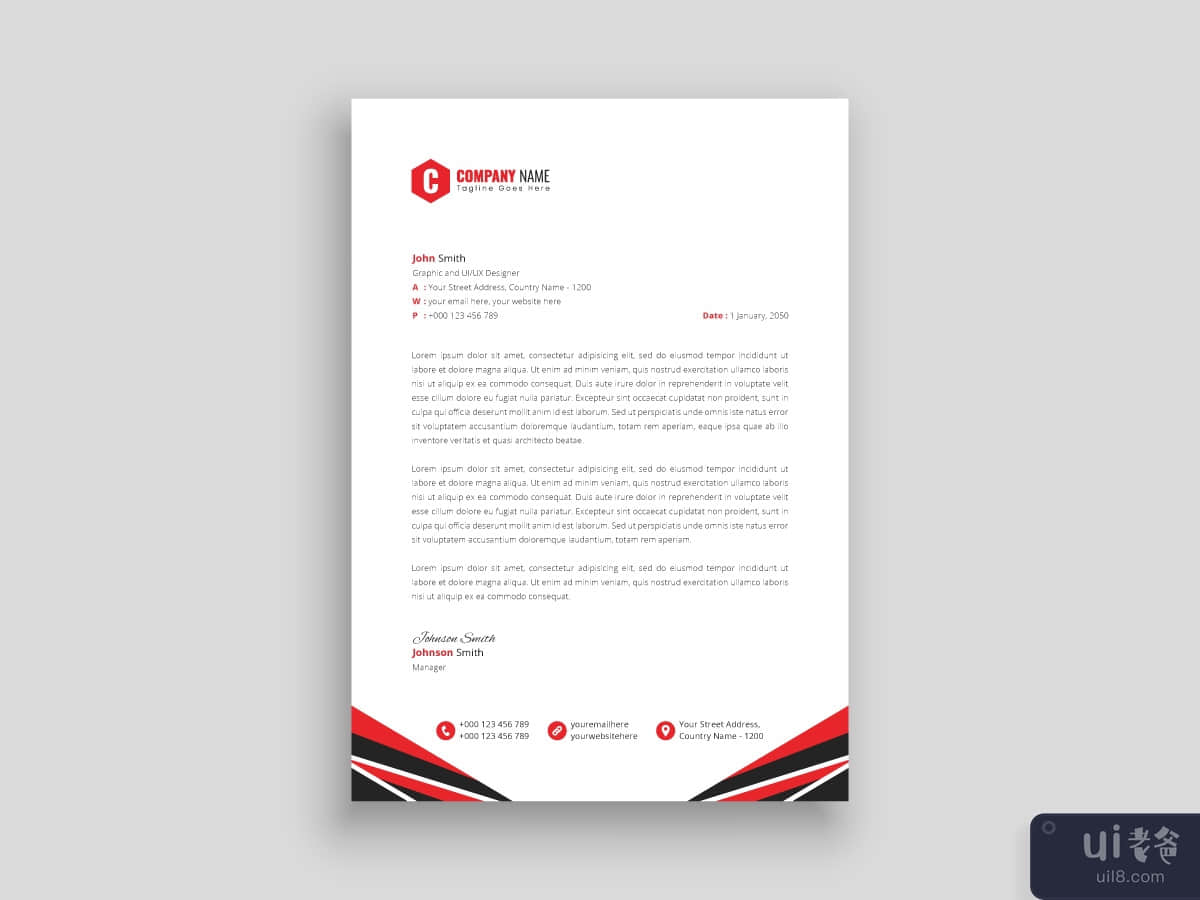 Corporate Creative Modern Professional Business Letterhead Design Template