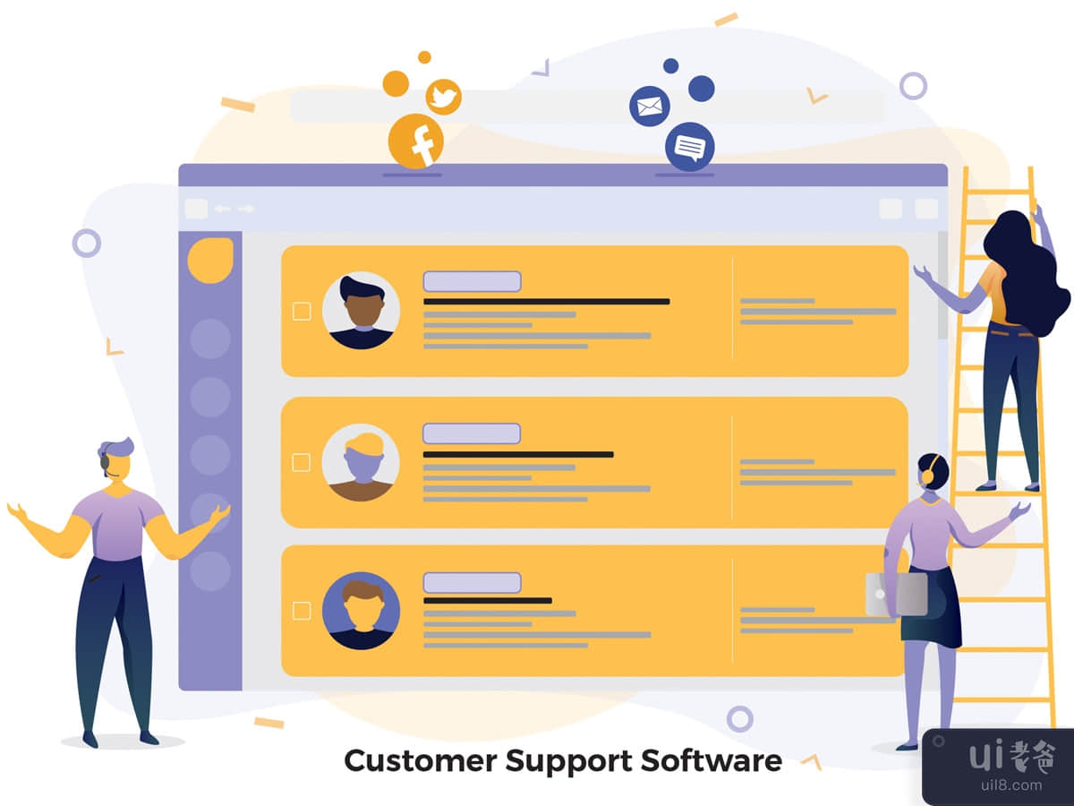 Customer Support Software Illustrations CRM