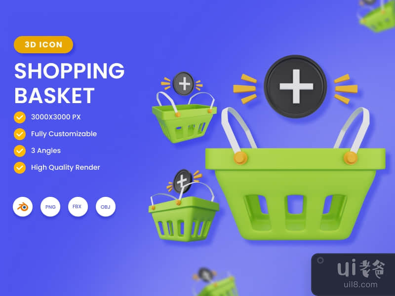 3D Shopping Basket illustration