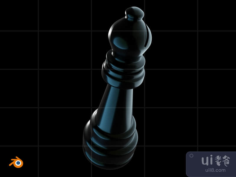 3D Chess game glow in the dark illustration pack - Bishop