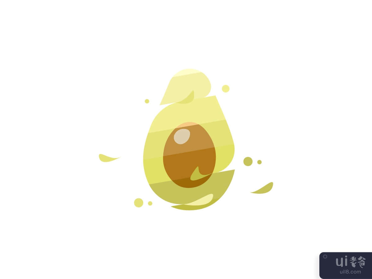 Avocado inside illustration