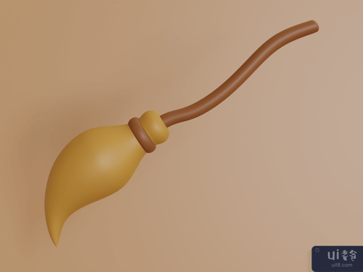 3D Illustration Broom