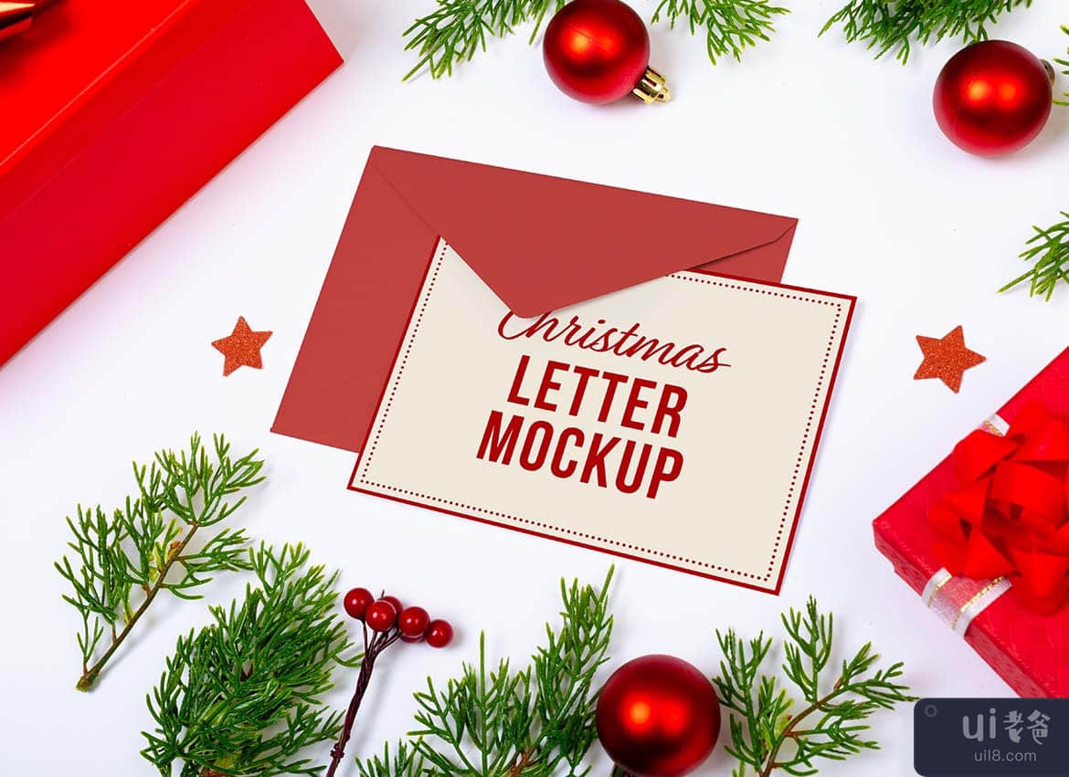 圣诞装置和字母样机套装(Christmas Device & Letter Mockup Set)插图4