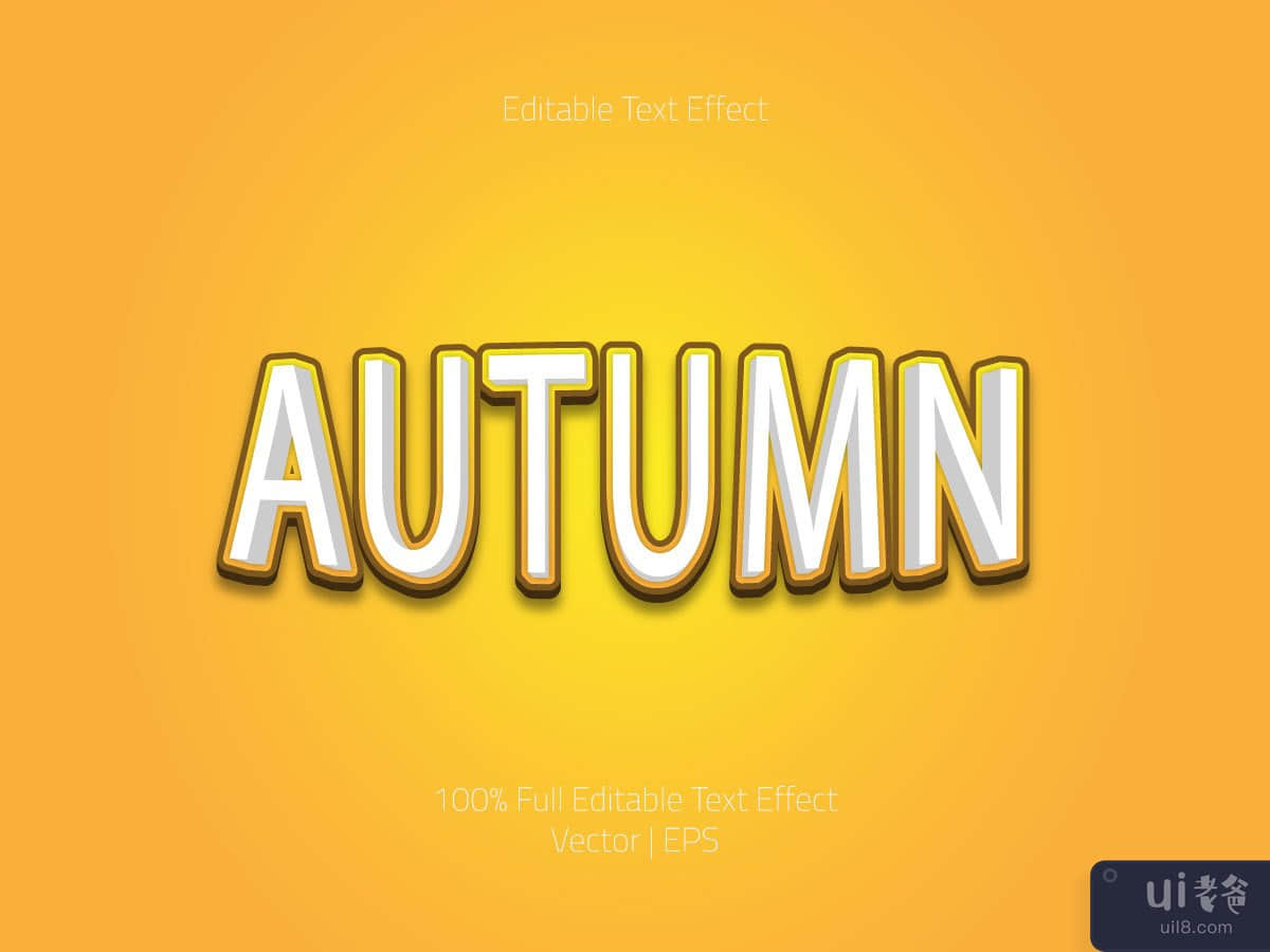 Autumn text effect logo desing