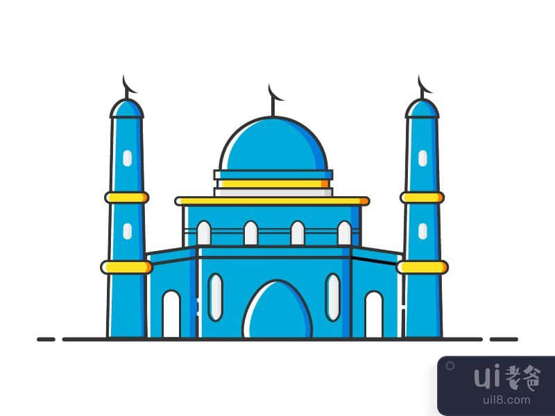 蓝色清真寺插图(Blue Mosque Illustration)插图2
