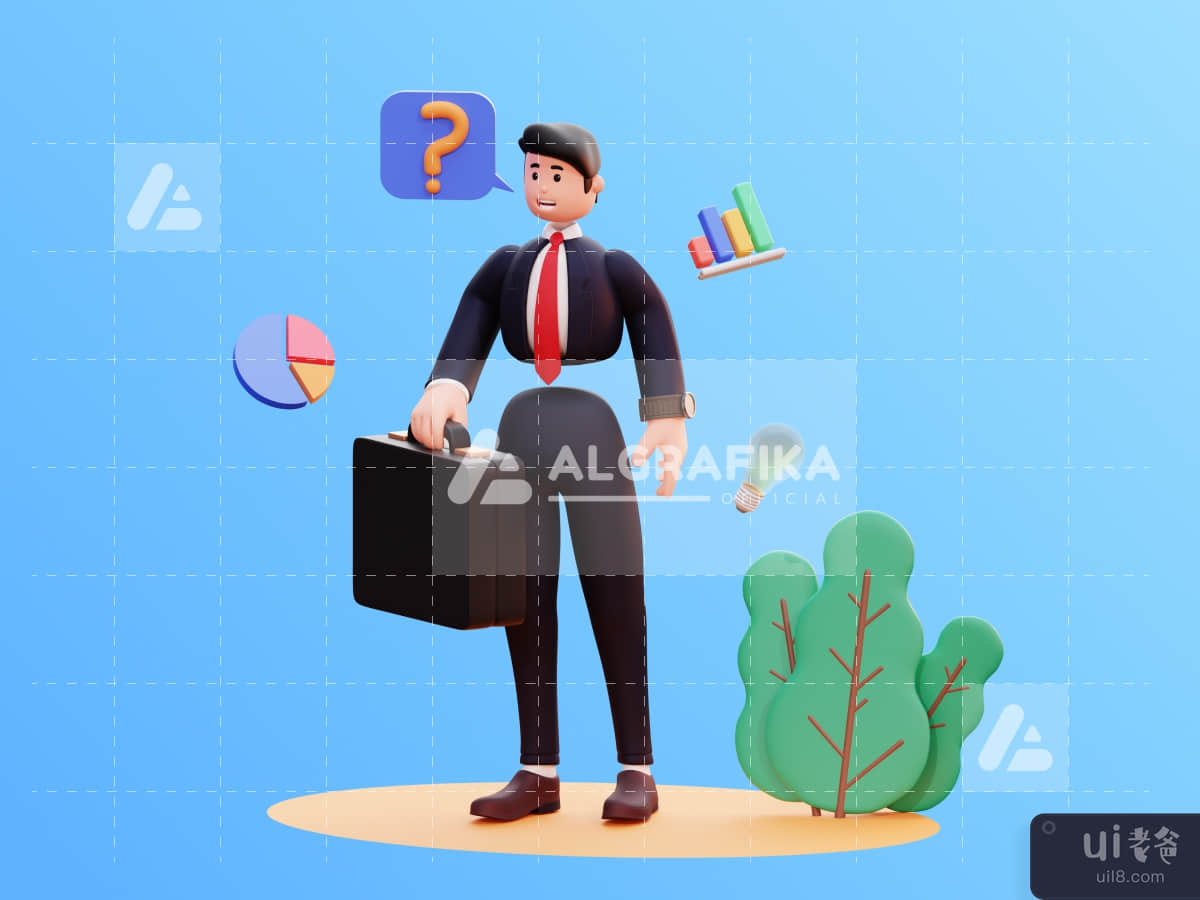 3D Character Businessman Illustration