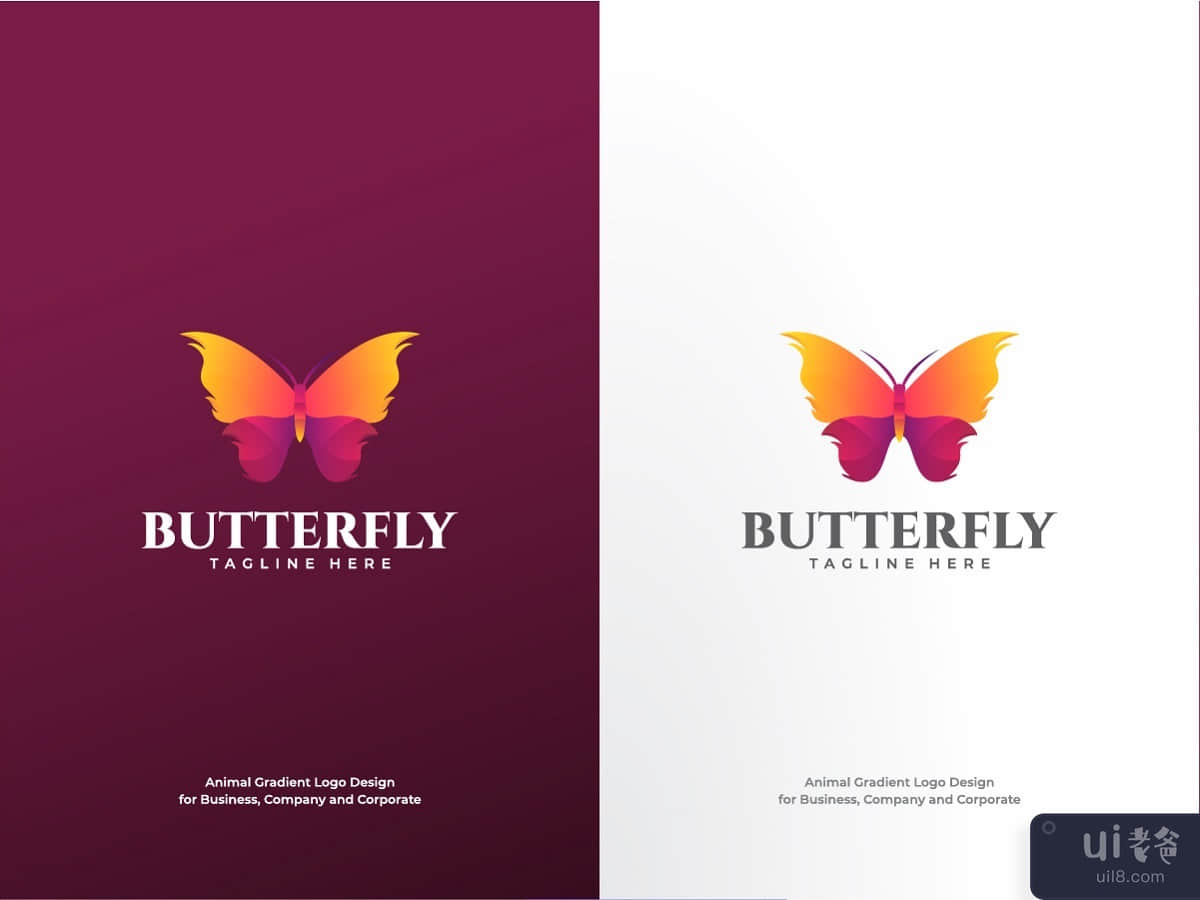 Butterfly Gradient Logo Colorfull Design Template