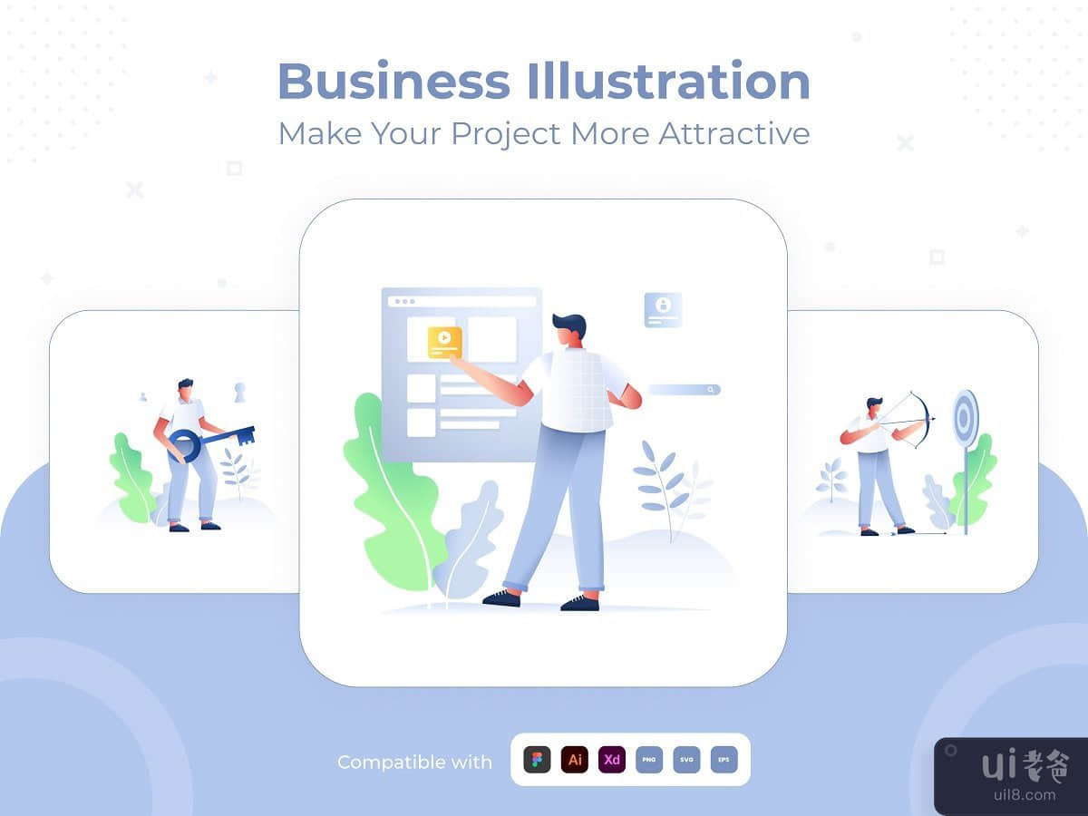 Creative Business character illustration design set