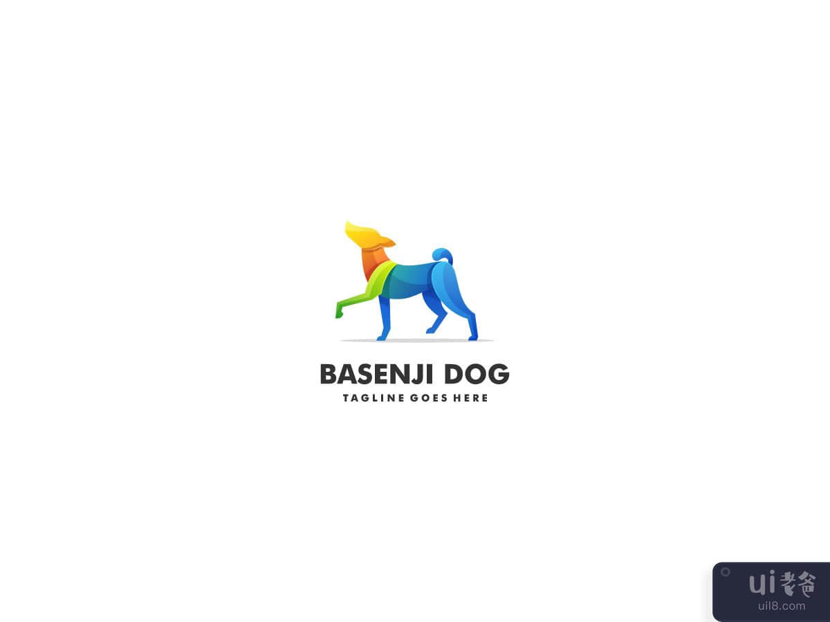 Basenji dog logo template