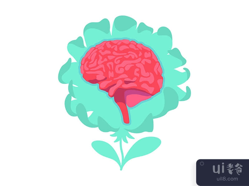 Anatomical brain flat concept vector illustration
