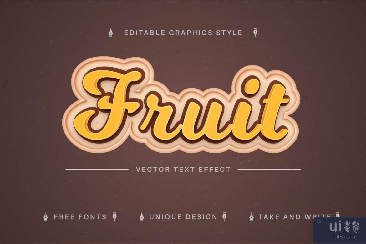 Banana - 可编辑的文字效果，字体样式(Banana - Editable Text Effect, Font Style)插图6