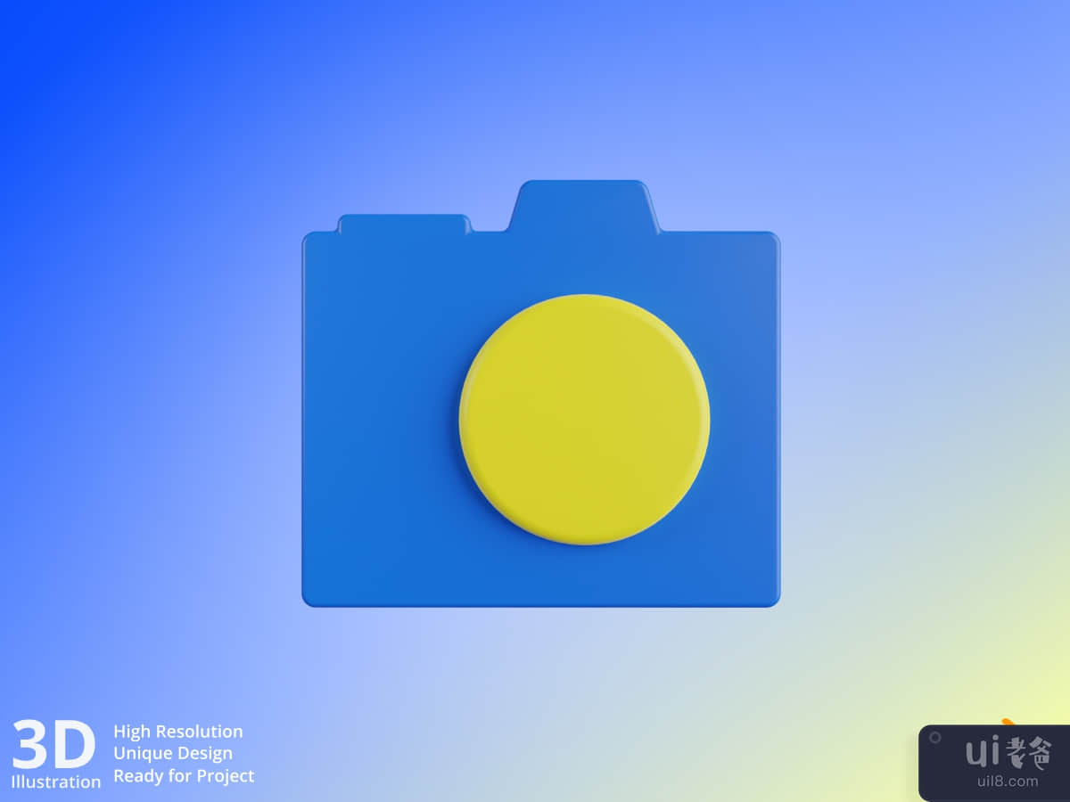 Camera - Blue & Yellow 3D User Interface