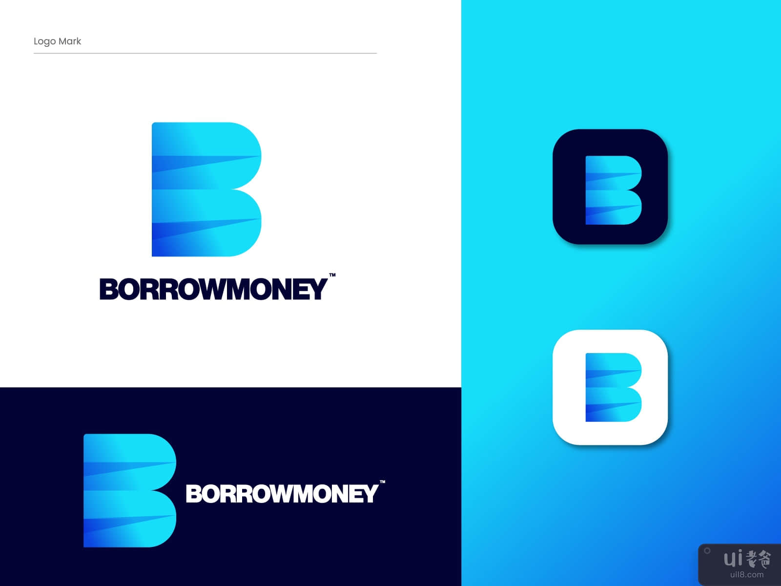B letter mark logo design - B logo - B letter logo - LOGO DESIGN