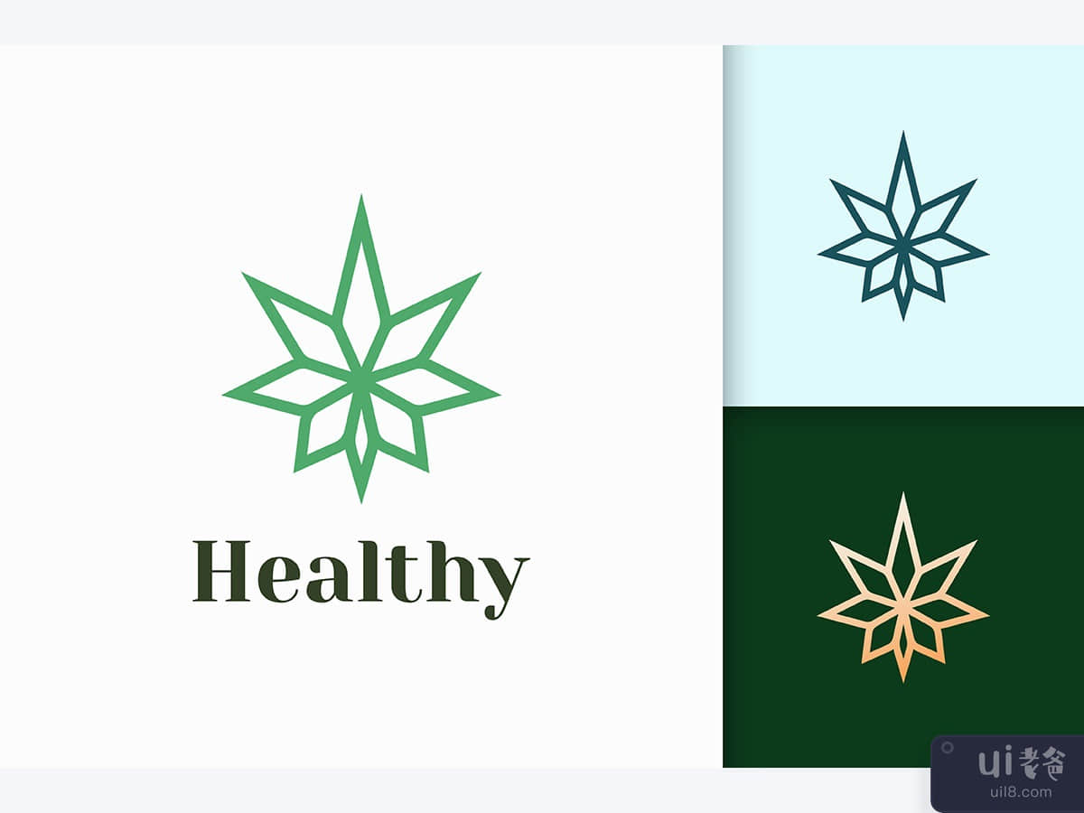 Cannabis Logo in Simple and Modern For Drug or Herbal