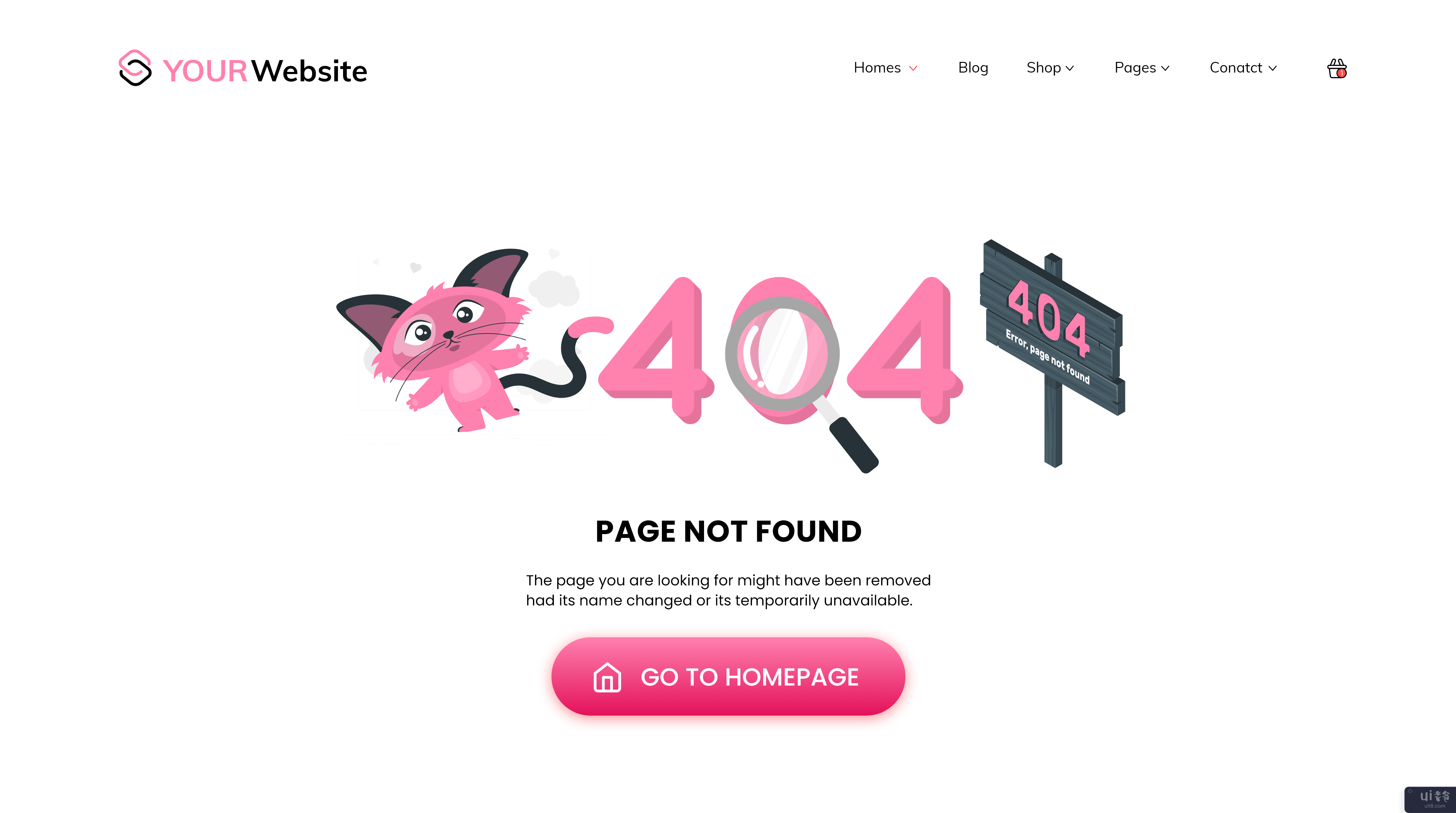 404 错误网页 - 404 错误说明(404 Error Web Page - 404 Error Illustration)插图2