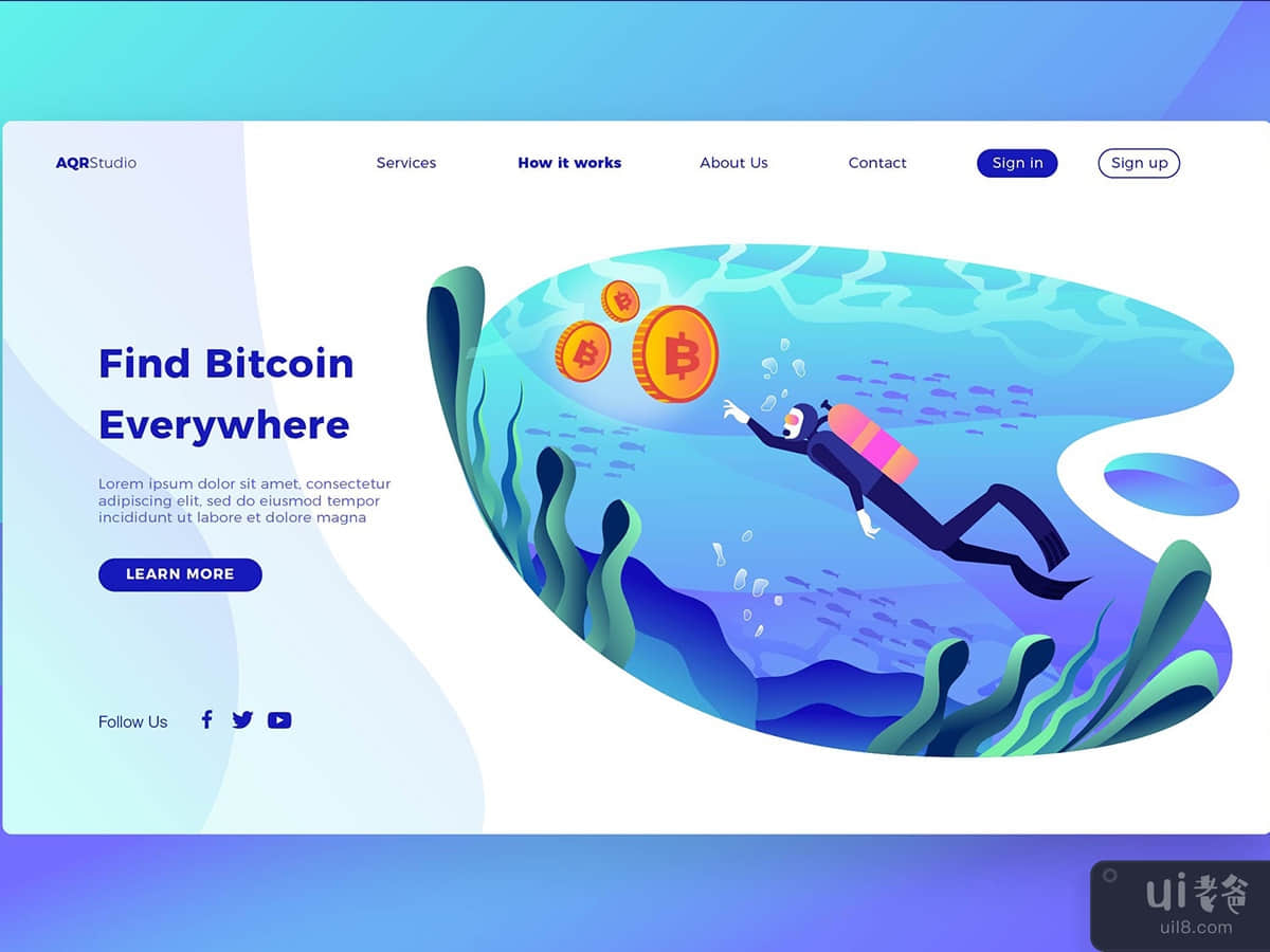 Bitcoin Diving - Banner & Landing Page