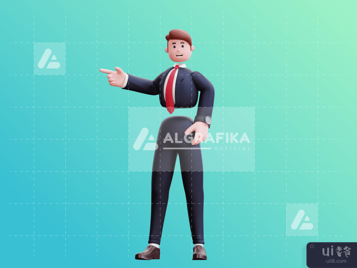  3d businessman character illustration