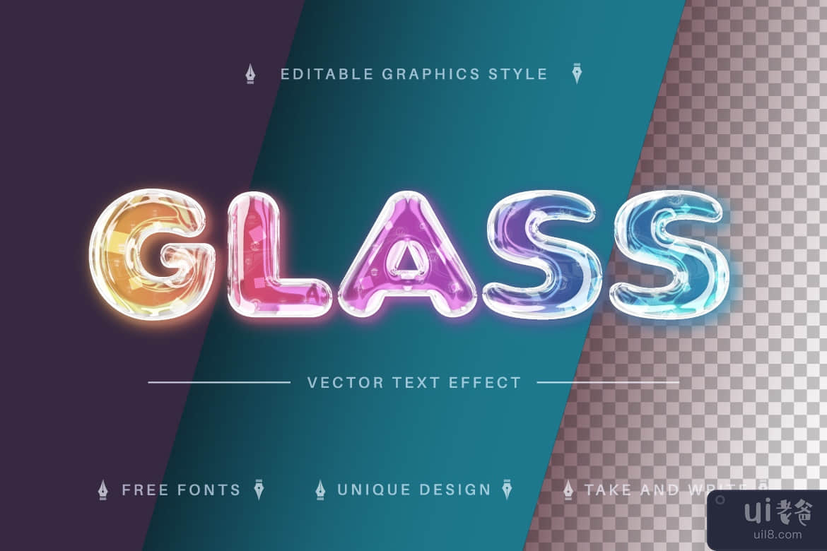 彩色玻璃 - 可编辑的文字效果，字体样式(Color Glass - Editable Text Effect, Font Style)插图4