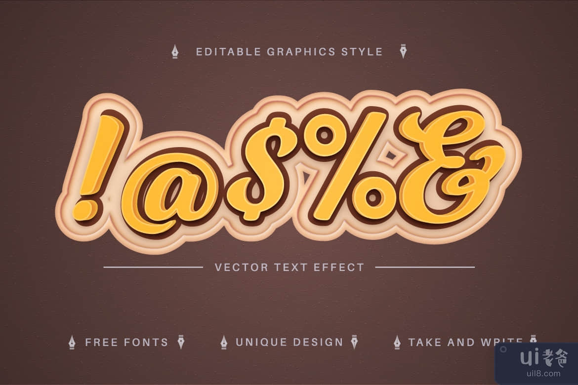 Banana - 可编辑的文字效果，字体样式(Banana - Editable Text Effect, Font Style)插图3
