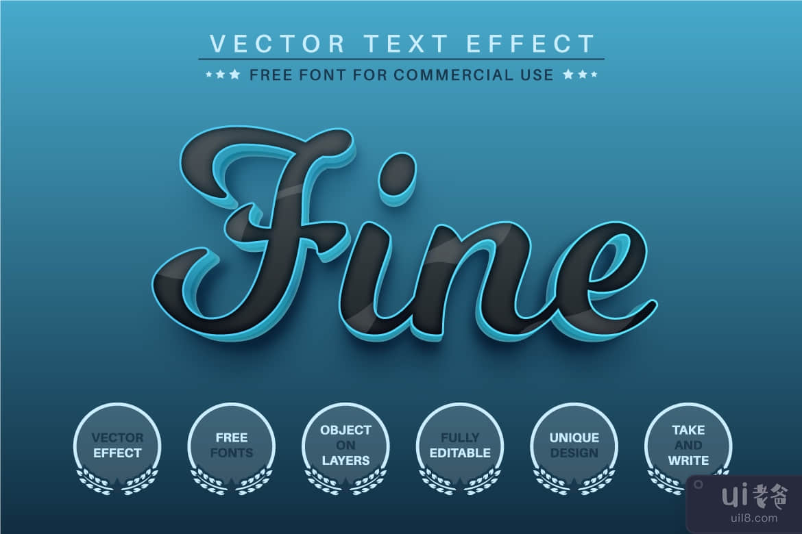 黑星 - 可编辑的文字效果，字体样式(Black Star - Editable Text Effect, Font Style)插图5