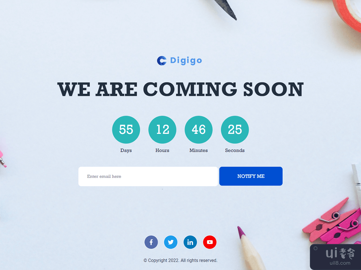 Coming soon React HTML template