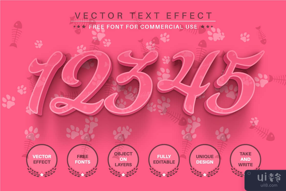 底灯 - 可编辑的文字效果，字体样式(Bottom Light - Editable Text Effect, Font Style)插图3